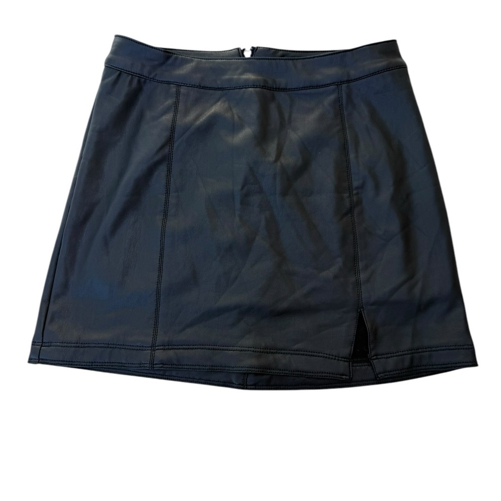 Z16 ReWash Faux Leather Lined Mini Skirt SzSm Like New